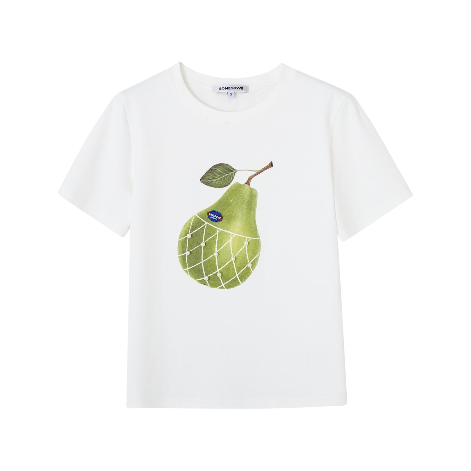 SOMESOWE S2508098 Pear print loose T-shirt (2color)
