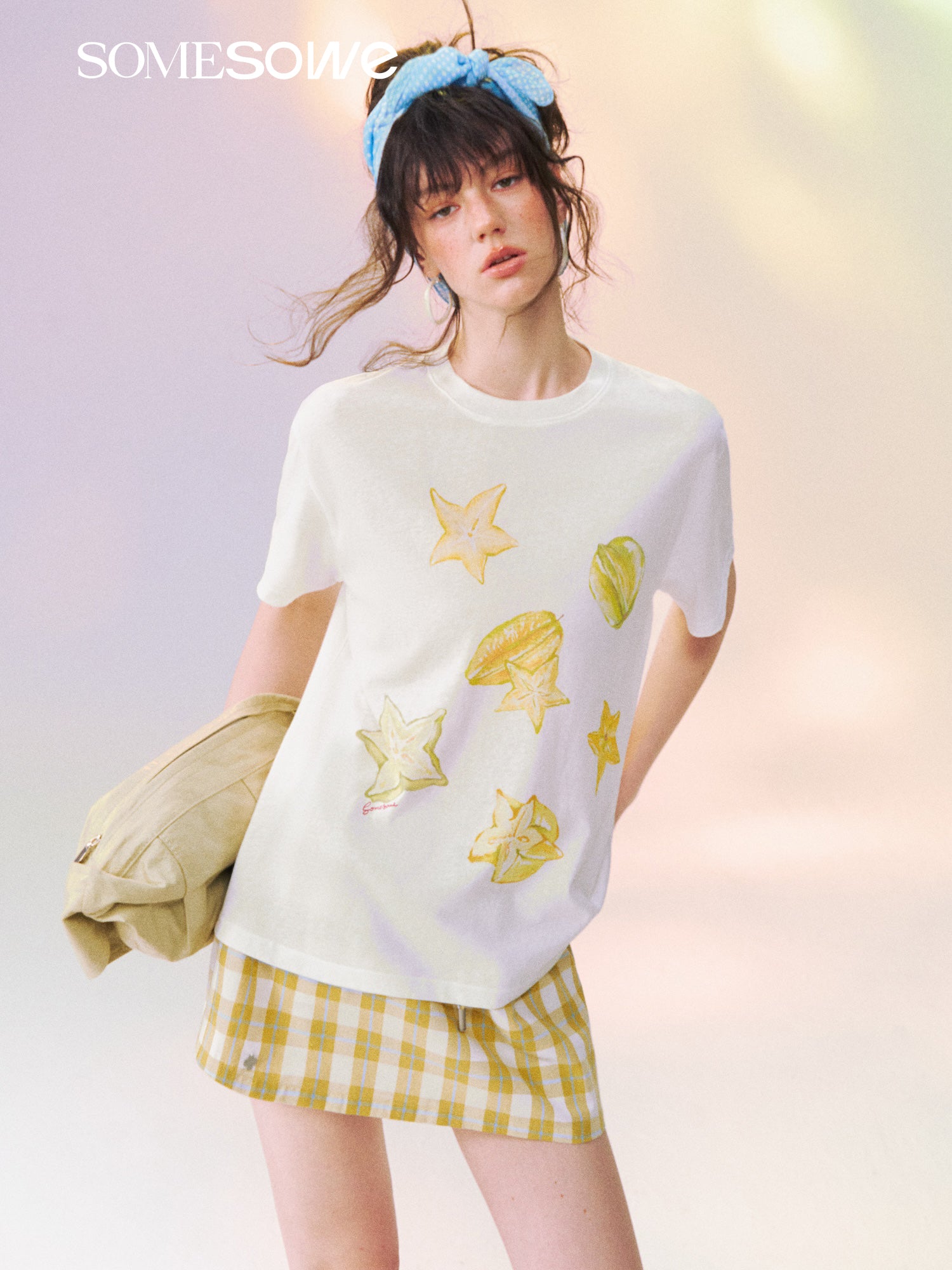 SOMESOWE S2609139 Colorful Starfruit Graphic Casual Short Sleeve T-Shirt