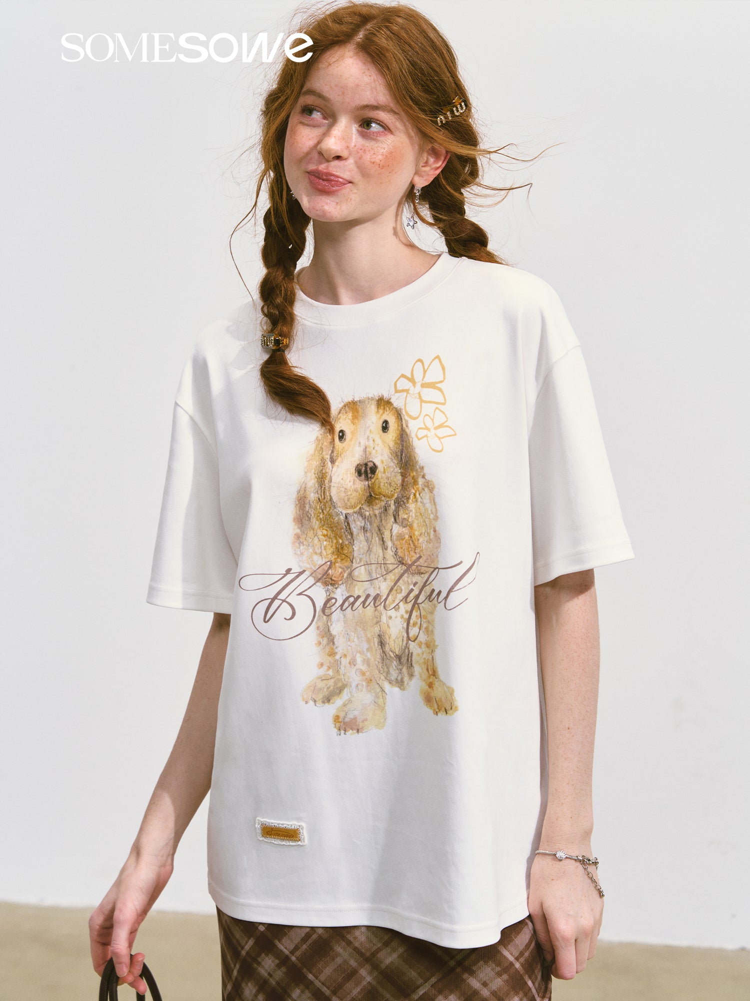 SOMESOWE S2508100 Puppy printed T-shirt