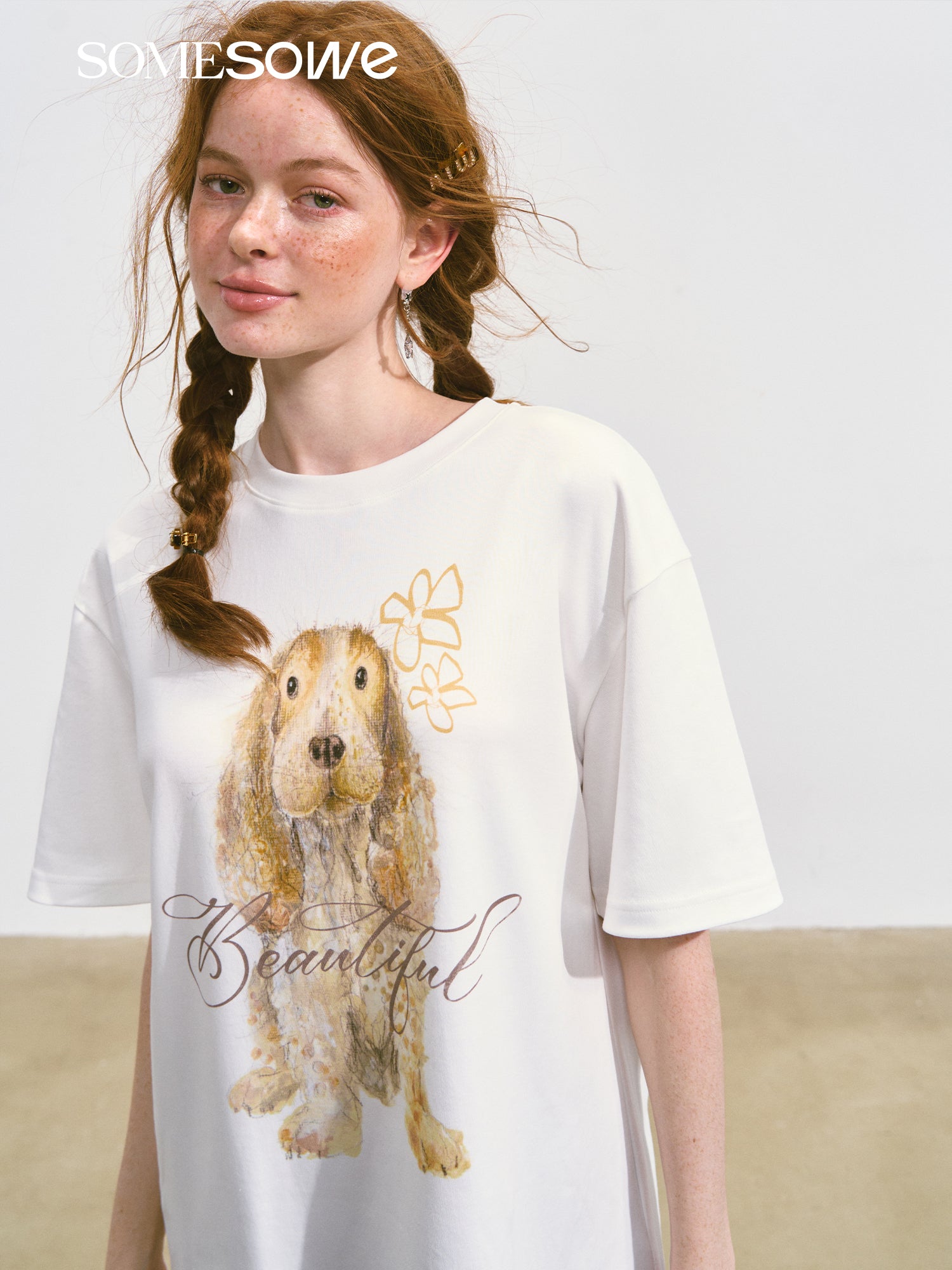 SOMESOWE S2508100 Puppy printed T-shirt