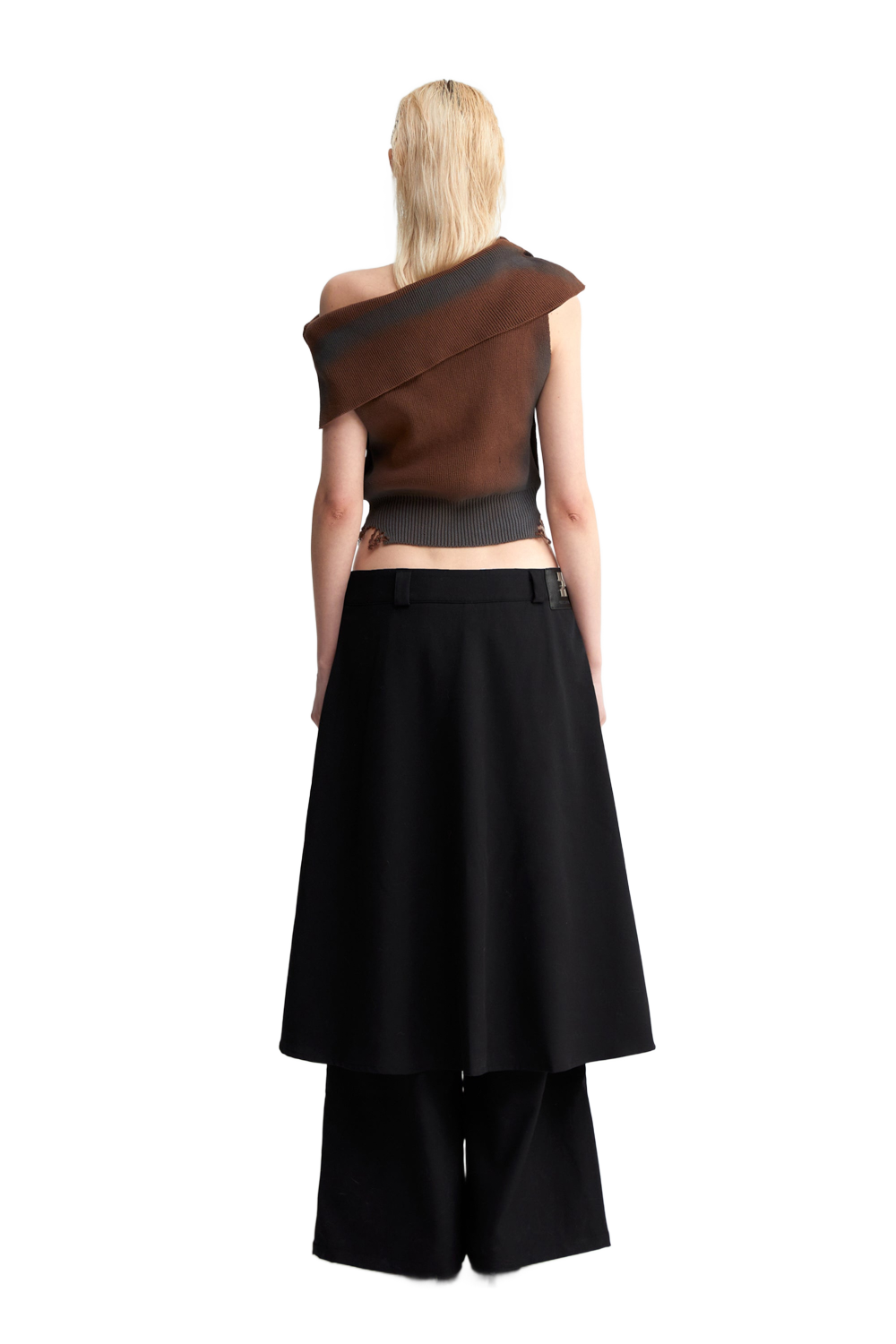 YJ1NGZYZJ One Shoulder Knit Top In Brown