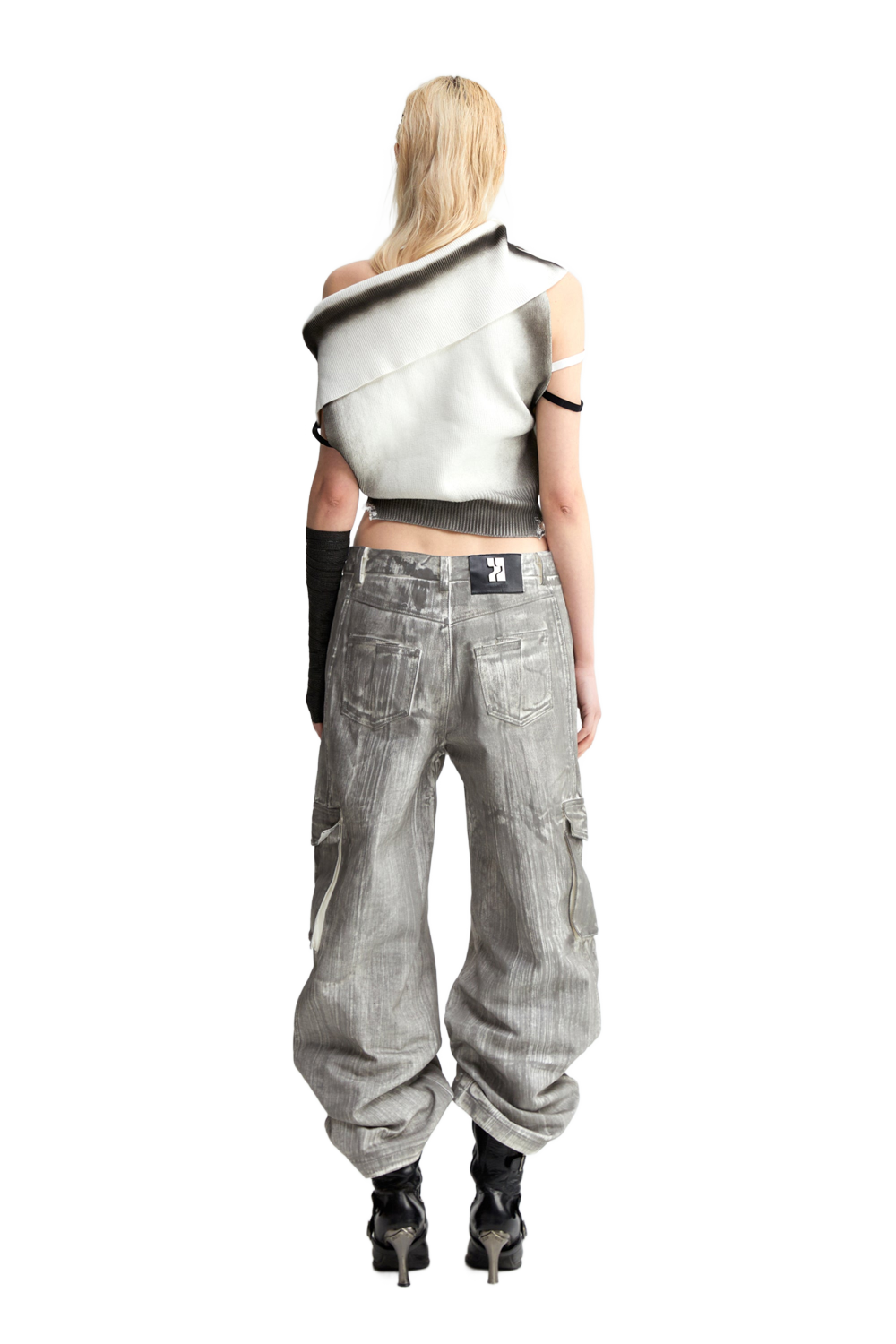 YJ1NGZYZJ One Shoulder Knit Top In White