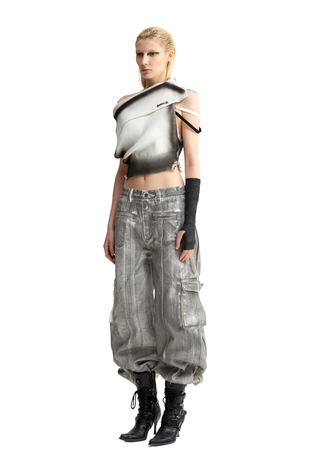 YJ1NGZYZJ One Shoulder Knit Top In White