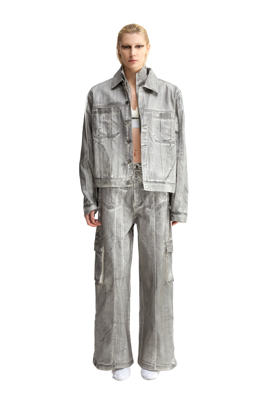 YJ1NGZYZJ Scrawl Oversized Denim Jacket