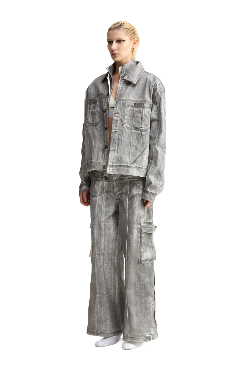 YJ1NGZYZJ Scrawl Oversized Denim Jacket