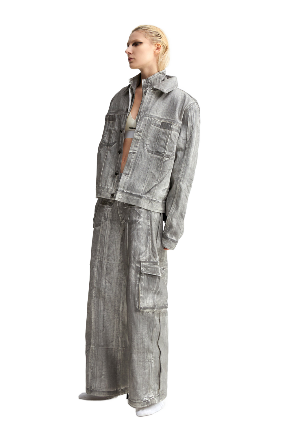 YJ1NGZYZJ Scrawl Oversized Denim Jacket