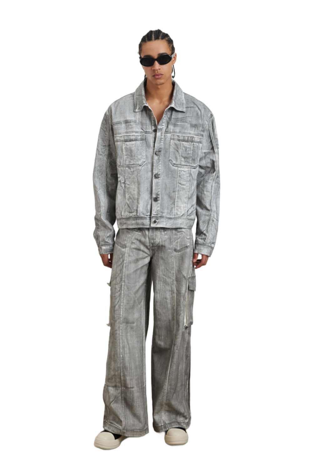 YJ1NGZYZJ Scrawl Oversized Denim Jacket