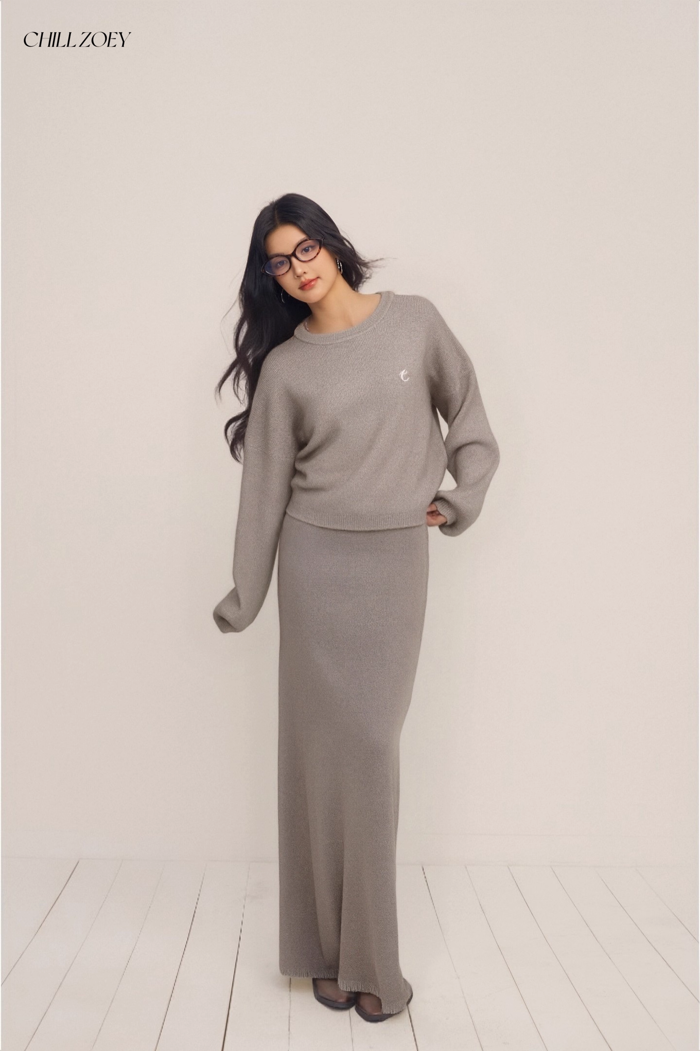 Chill Zoey M690269 Cloud Knit Winter Set(2color)