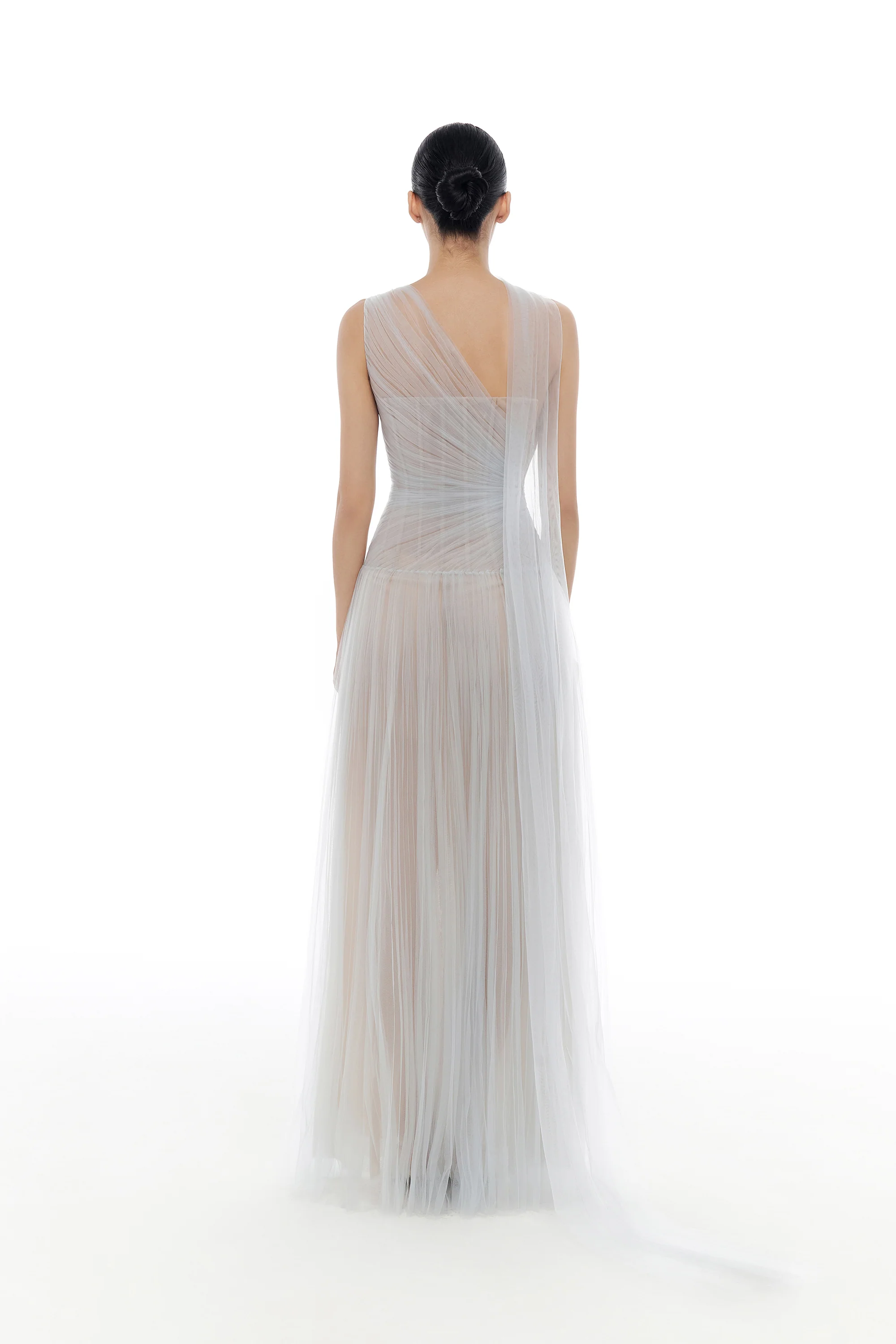 Montsand Draped Maxi Dress-Blue
