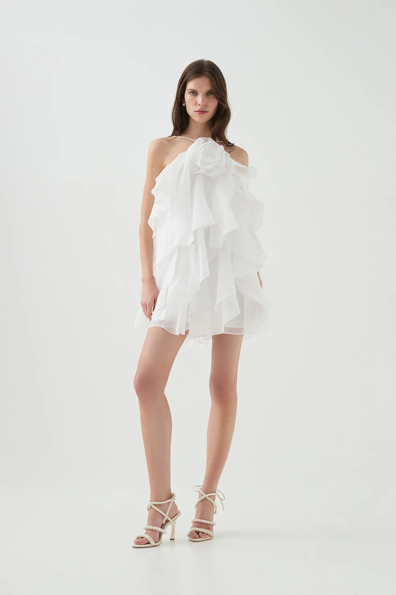 Aje Pandorea Layered Mini Dress(white)