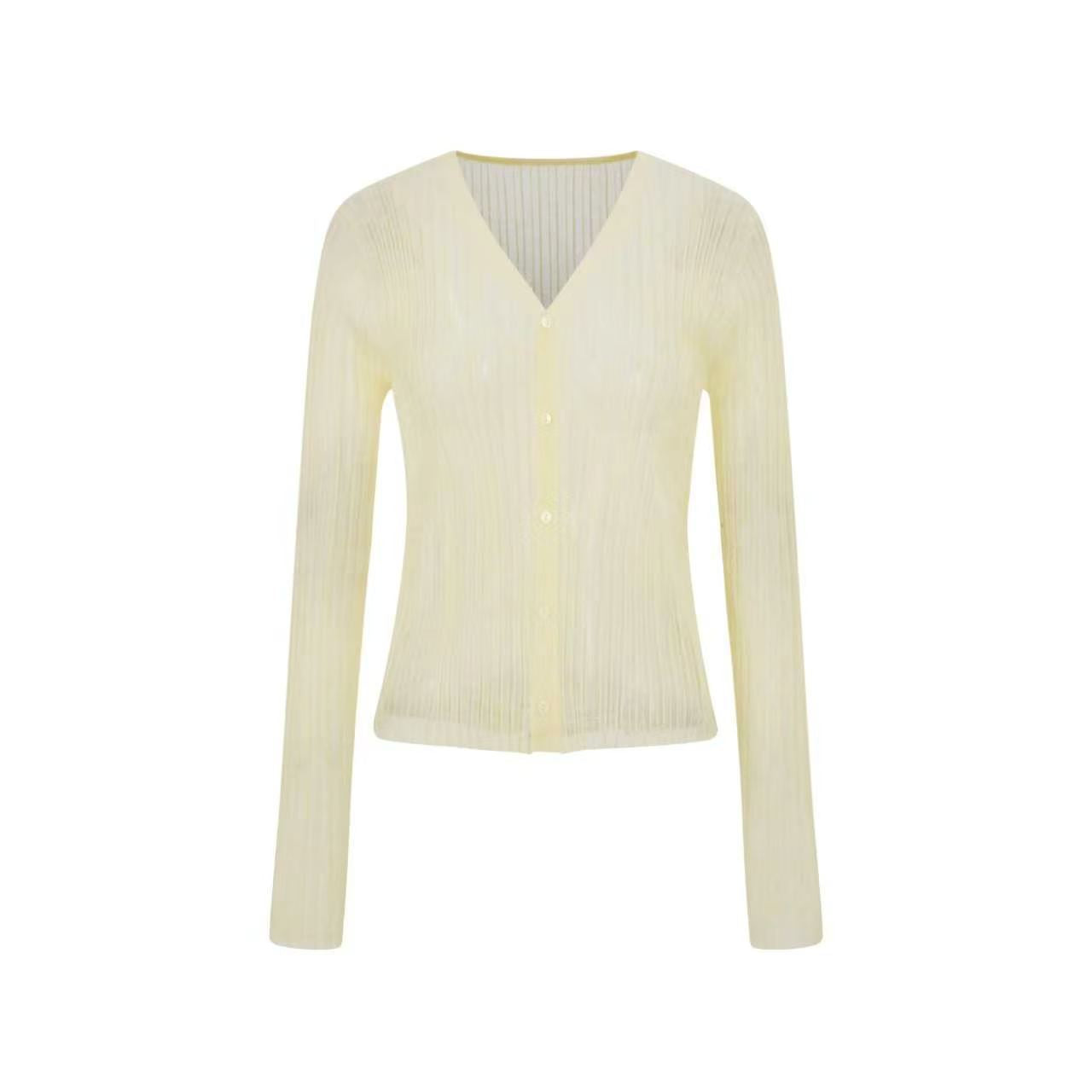 Lafreedom LAF360410&LAF360411&LAF360412 Knitted elastic sunscreen cardigan top + tube top + skirt