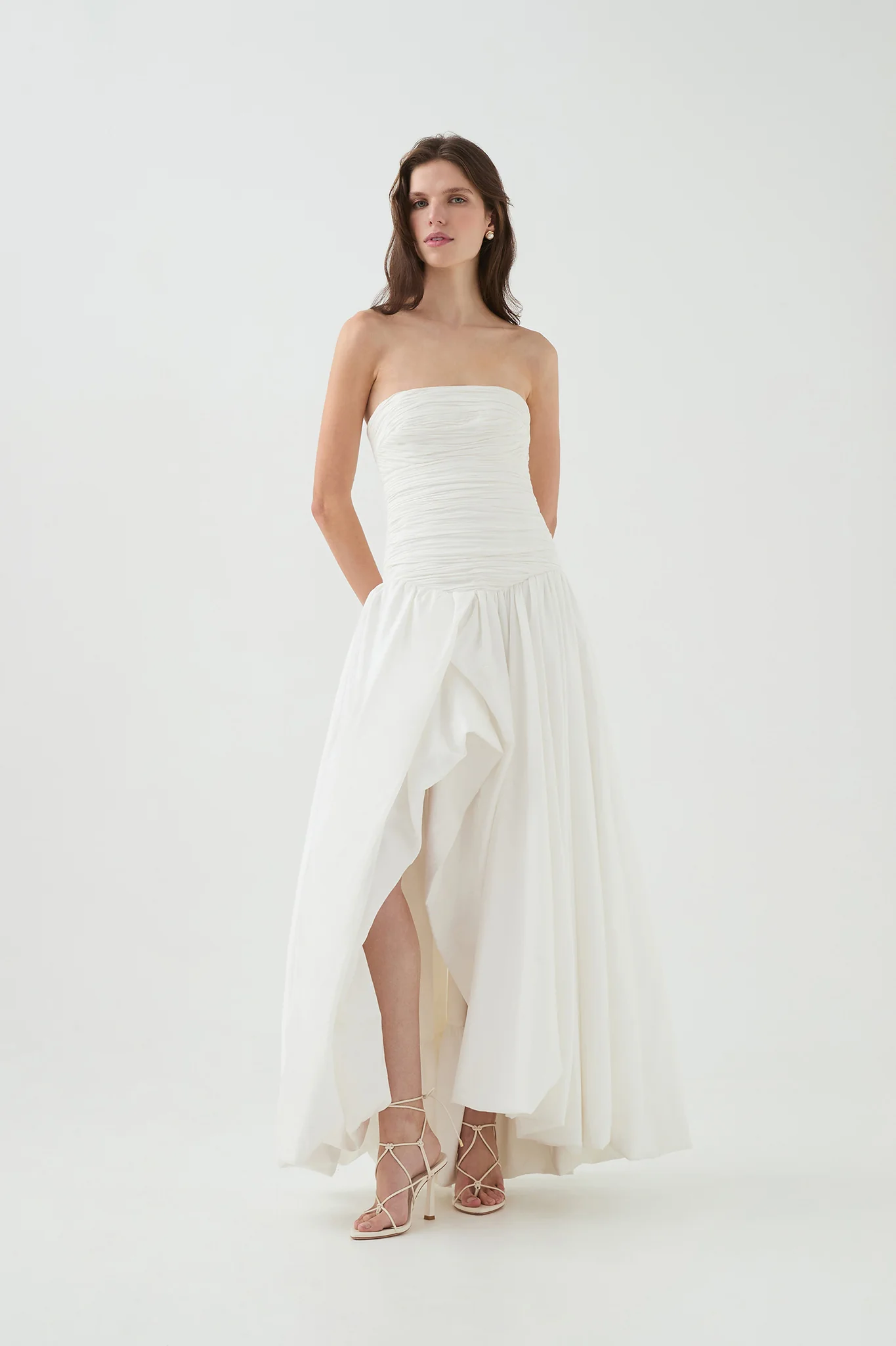 Aje Violette Bubble Hem Maxi Dress(white)