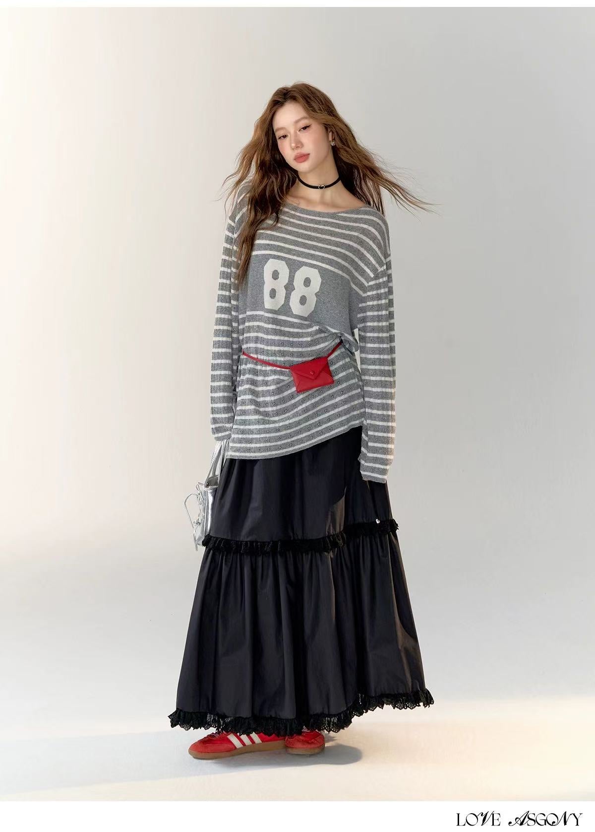 AsGony ASG24725 Ballet style tiered skirt (2color)