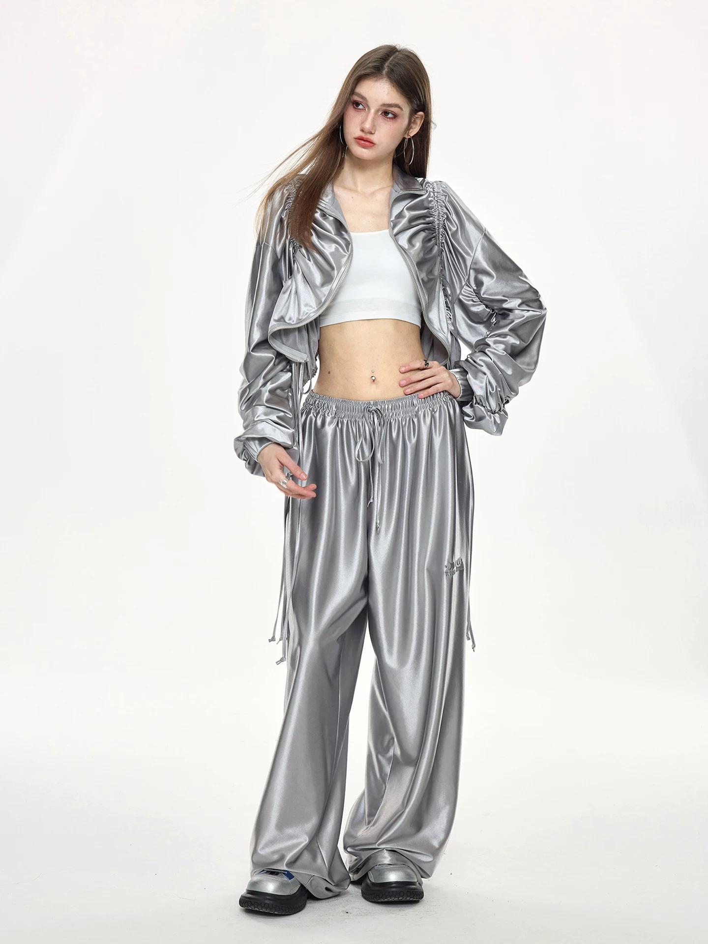Nova Street Metallic Satin Drawstring Set(SEPERATE)