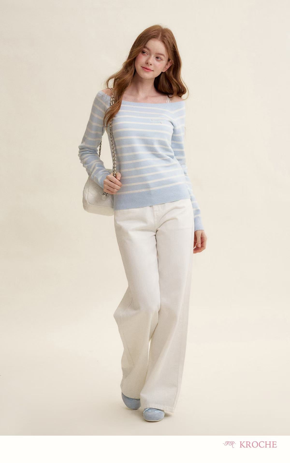 Kroche Striped loose knit sweater
