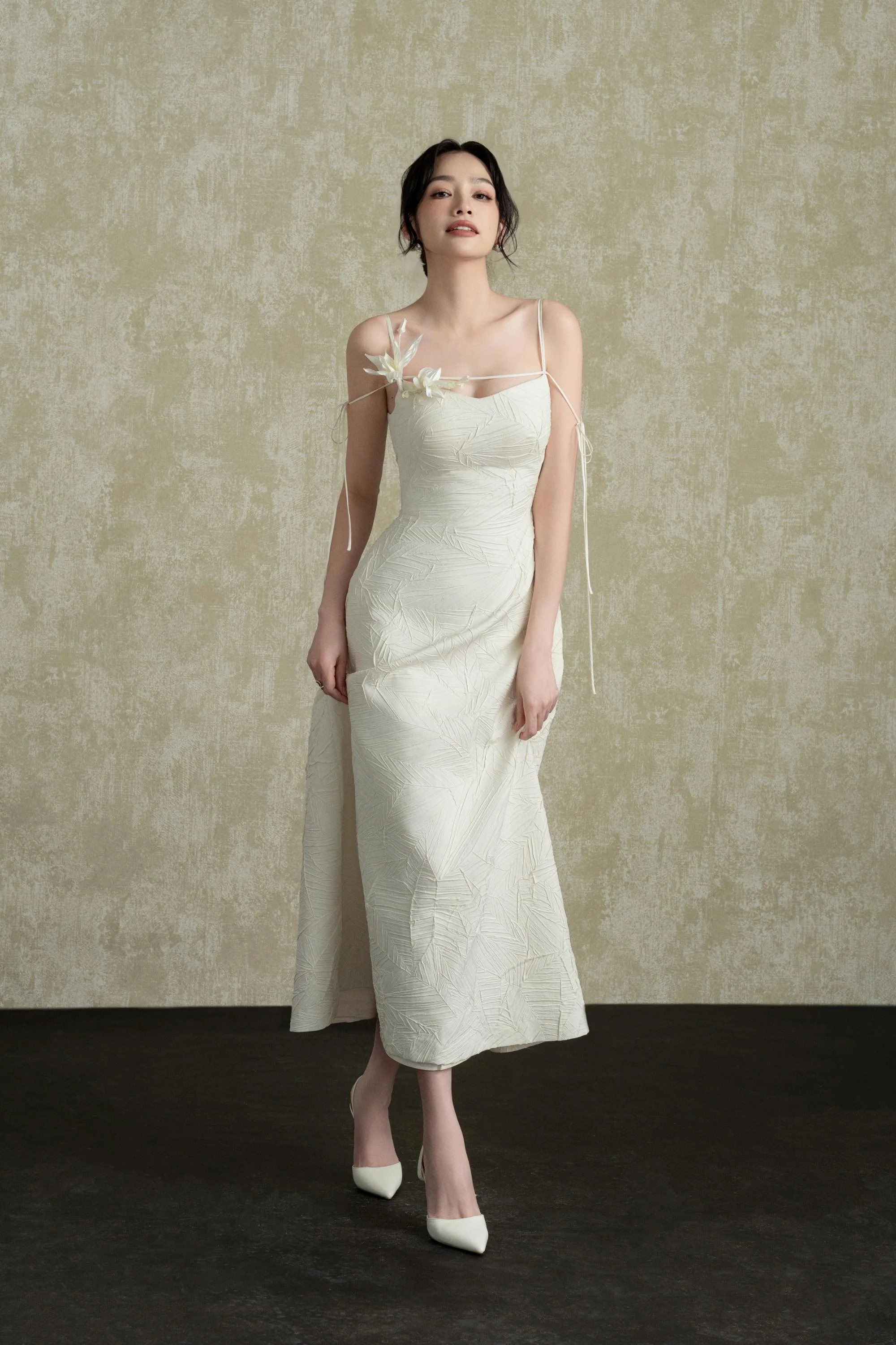 BYDENIO Minsi Wrinkled Midi Dress