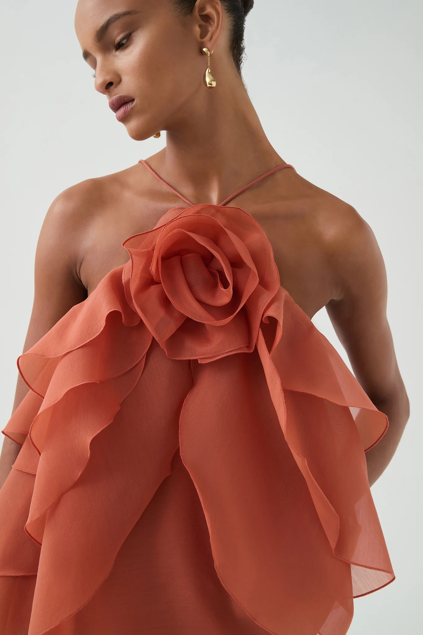 Aje Pandorea Layered Top (Coral clay)