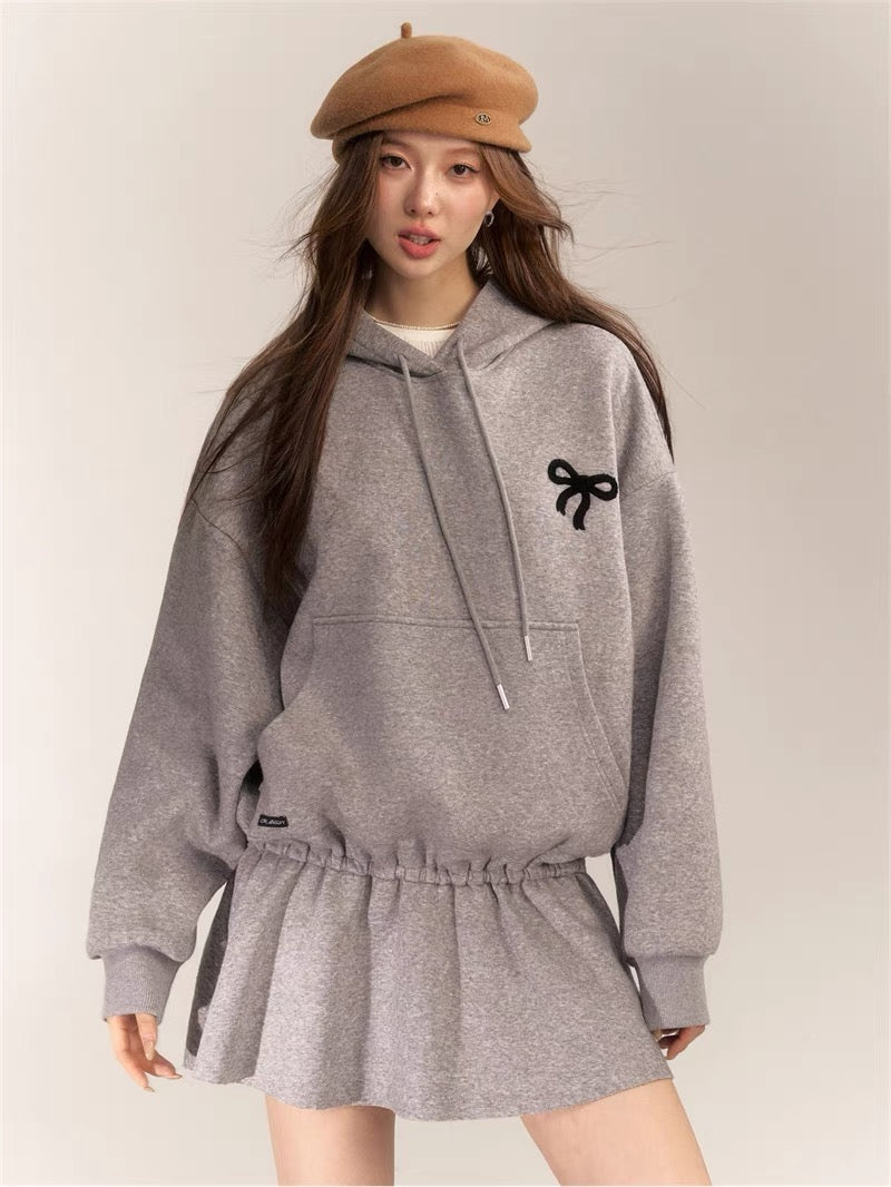 AsGony ASG24630 Hoodie Dress(2color)
