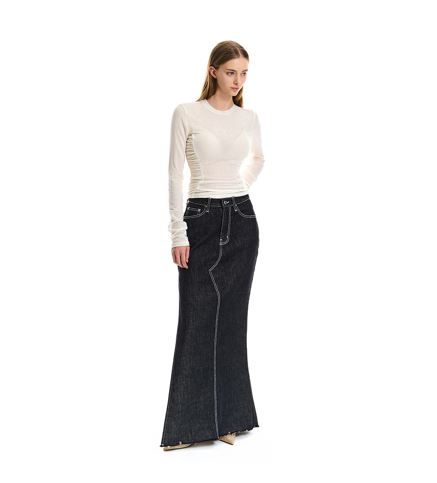 Guse Slit Maxi Denim Skirt
