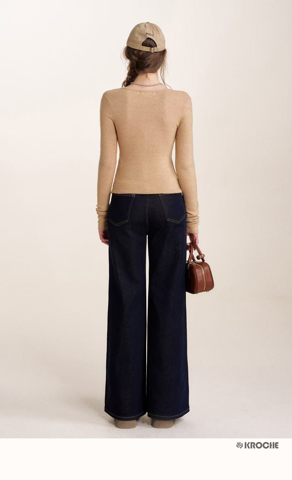 Kroche Rose embroidered knitted top (2color)