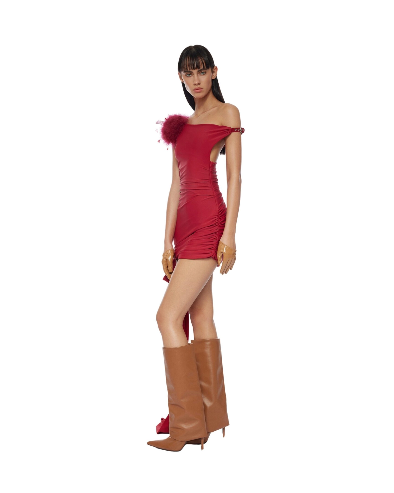 FANCì CLUB Scarlet Feather Mini Dress (2color)