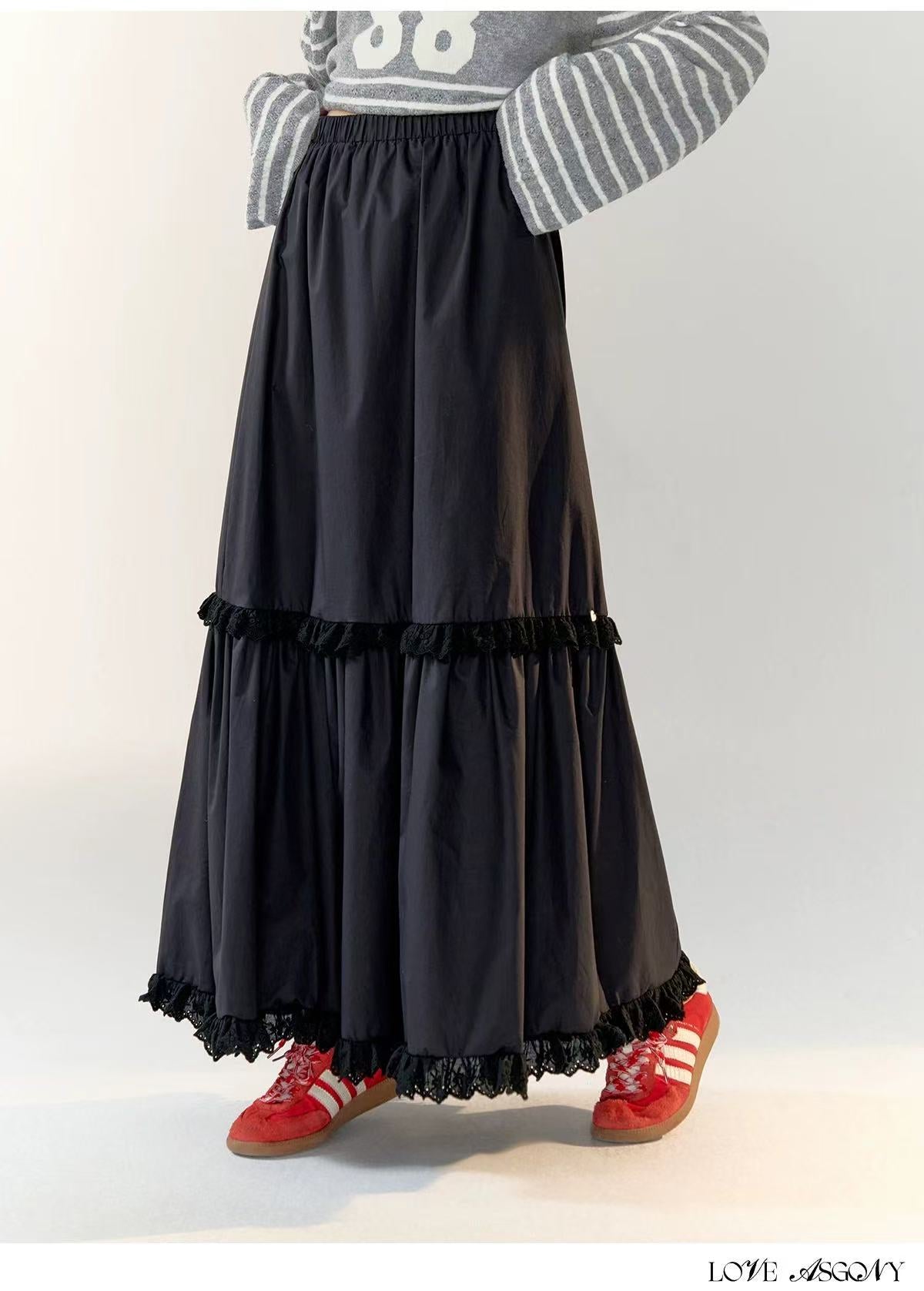 AsGony ASG24725 Ballet style tiered skirt (2color)