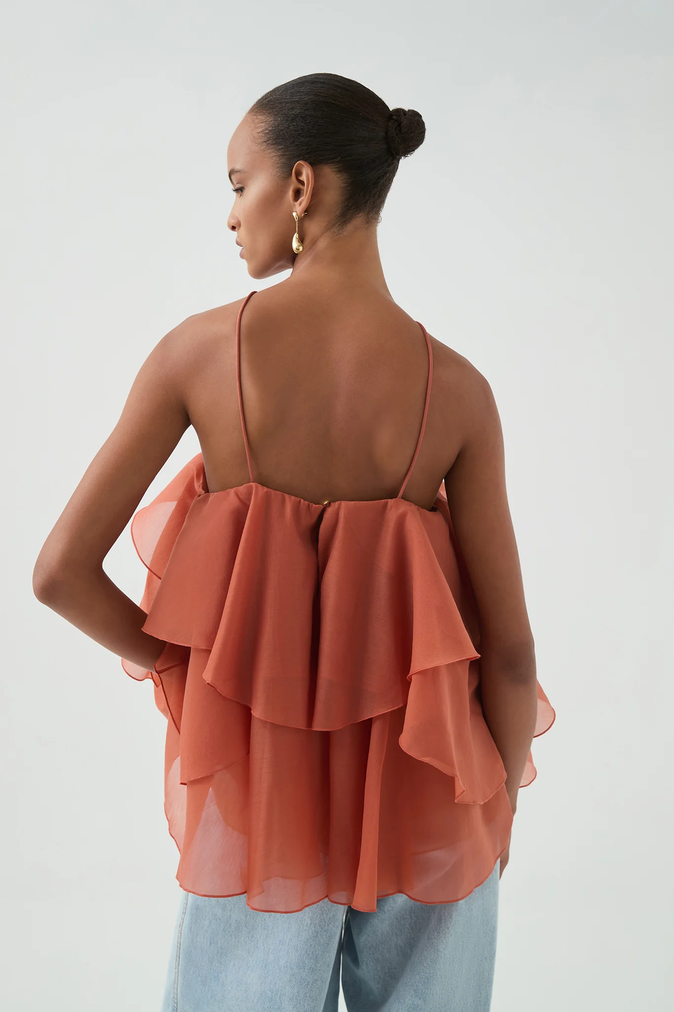 Aje Pandorea Layered Top (Coral clay)