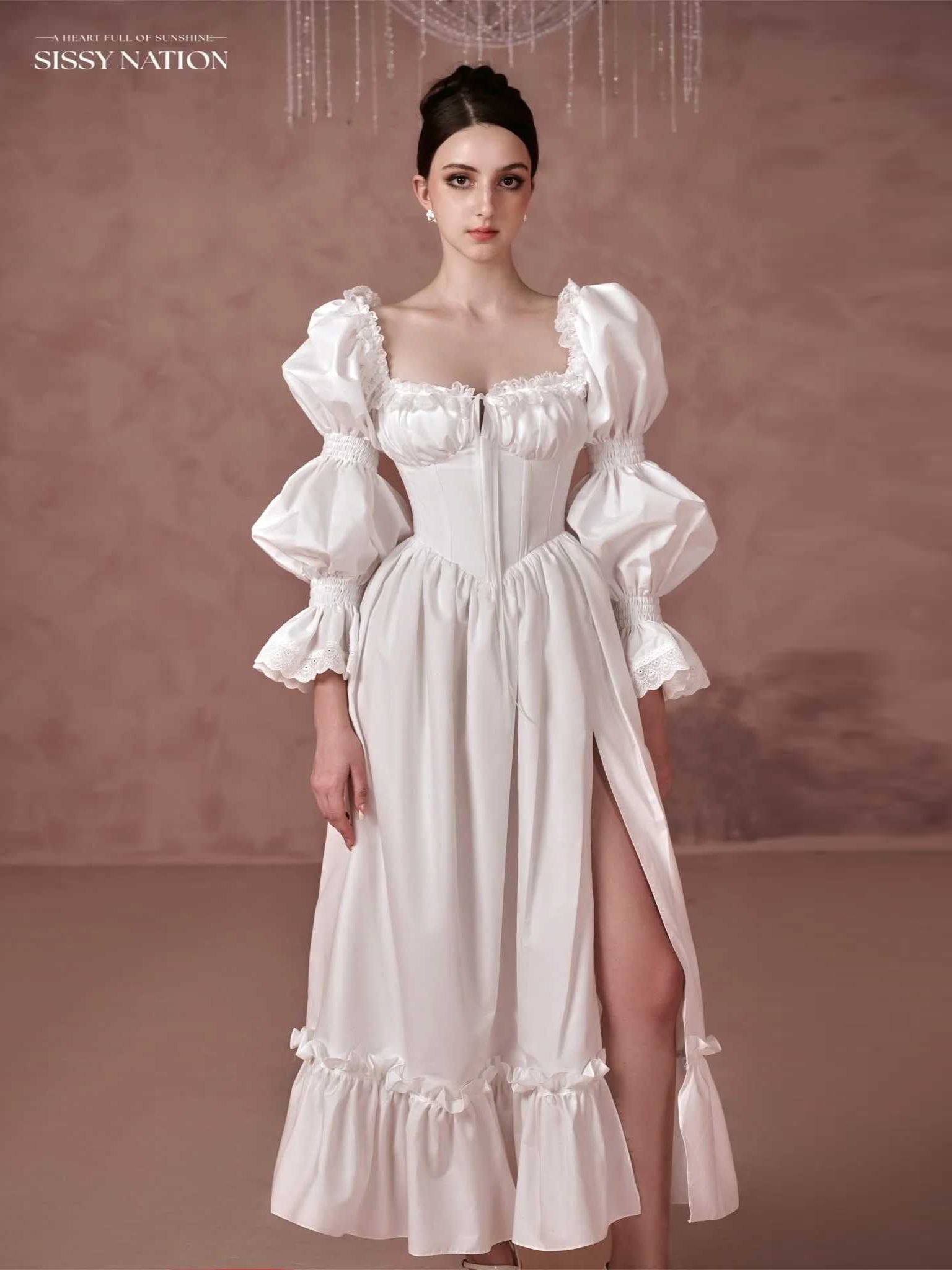 Sissy White Christine Corset Maxi Dress