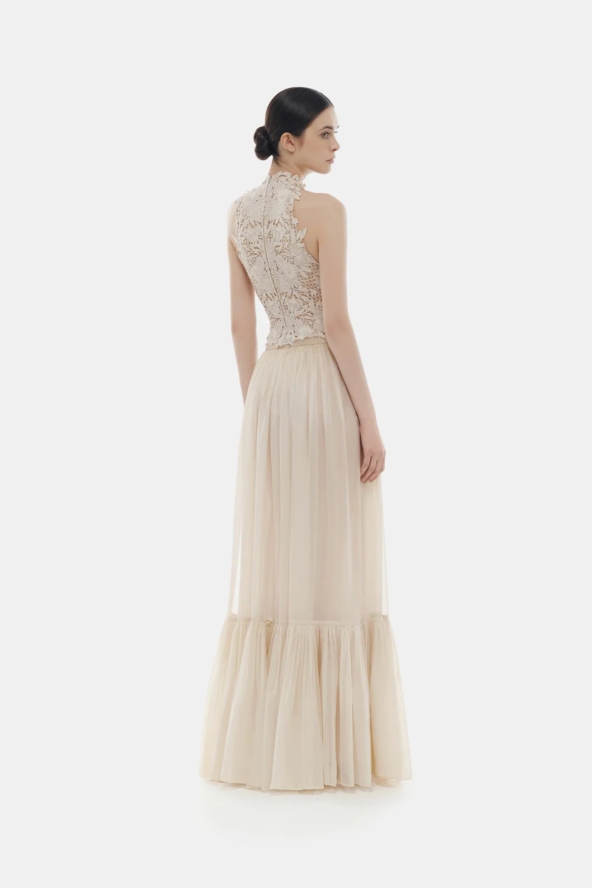 Montsand Beige Layered Maxi Skirt
