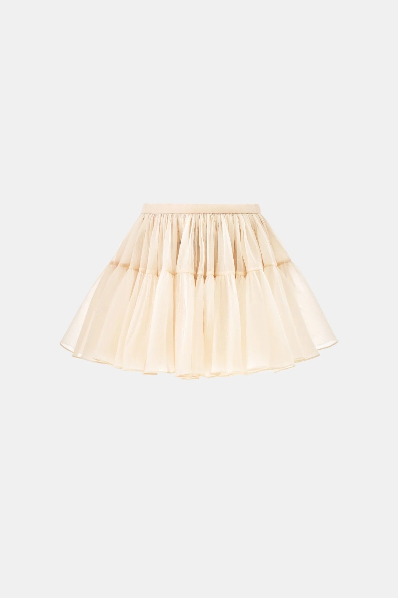 Montsand Beige Layered Tulle Mini Skirt