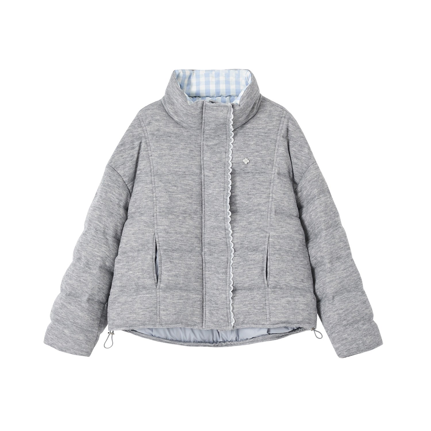 SOMESOWE S2508304 Plaid patchwork stand up collar bread down jacket