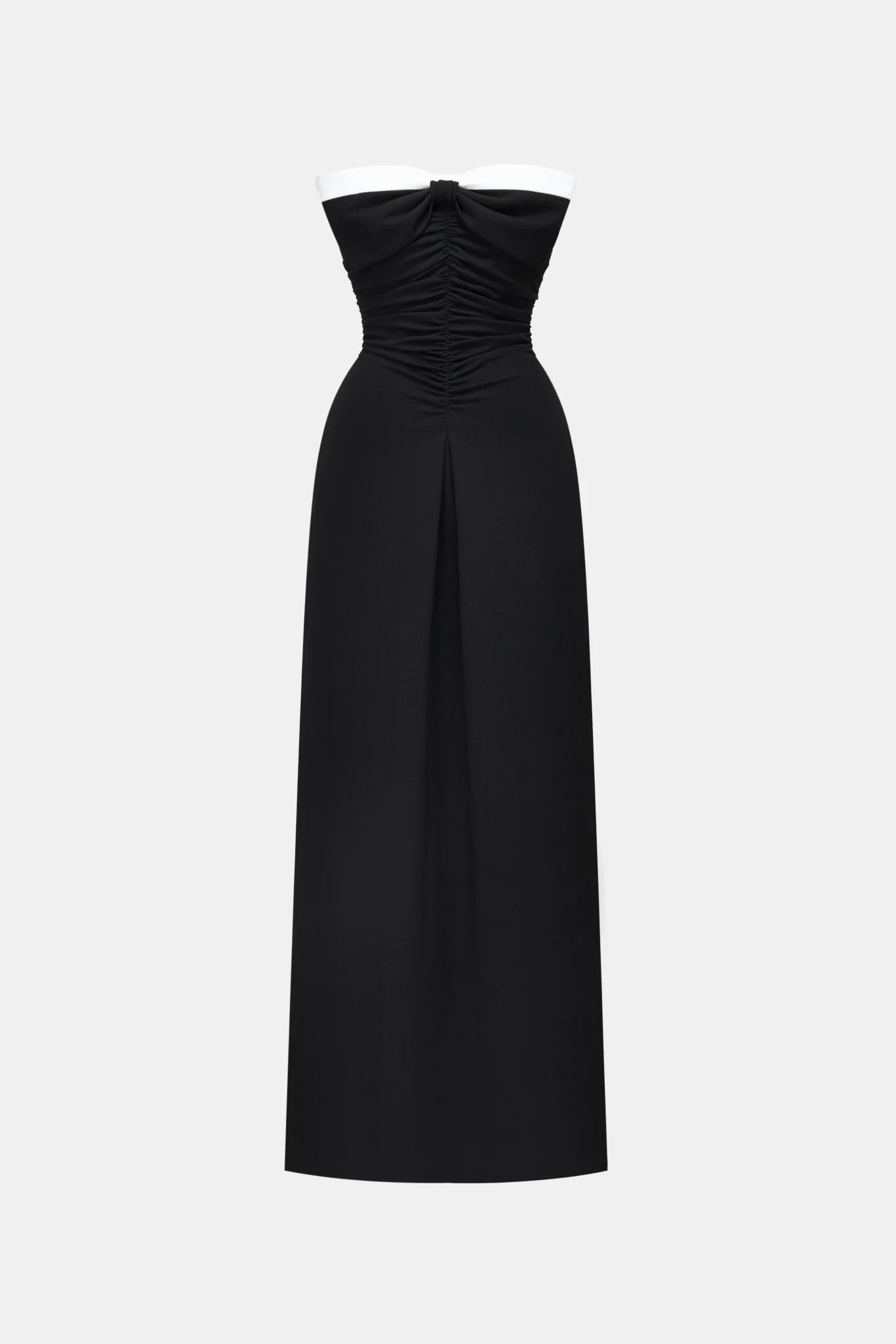 Montsand Black Bow Ruched Maxi Dress
