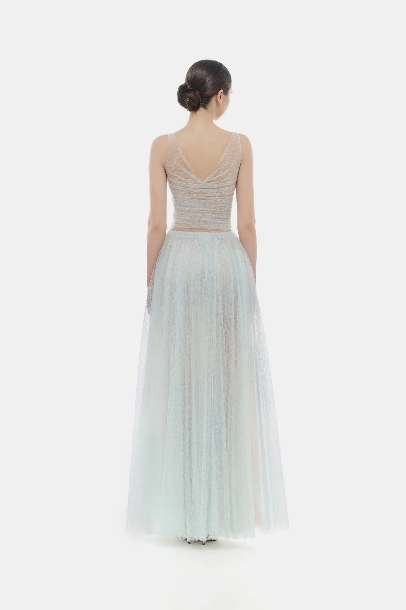 Montsand Blue Drapped Maxi Dress