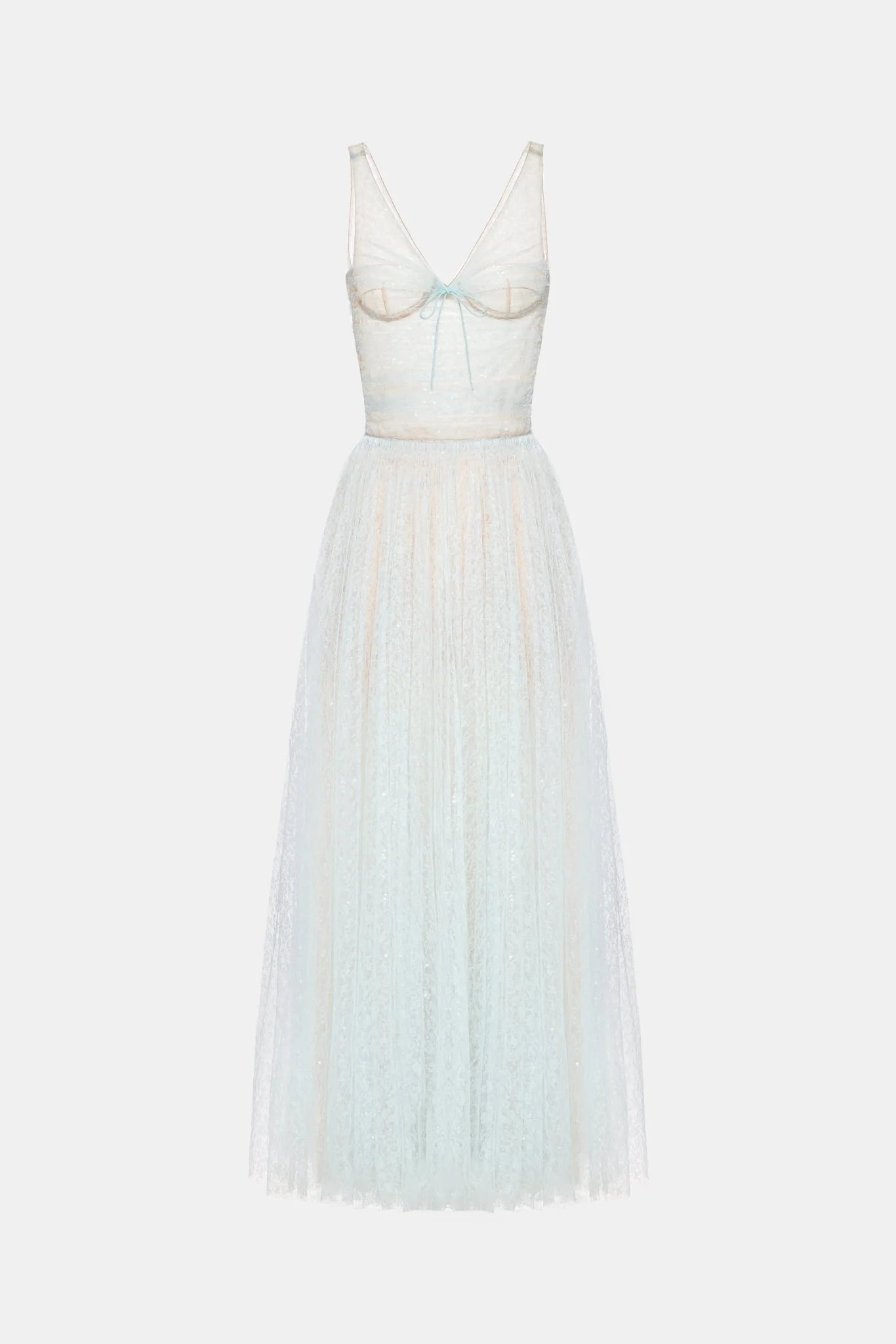 Montsand Blue Drapped Maxi Dress