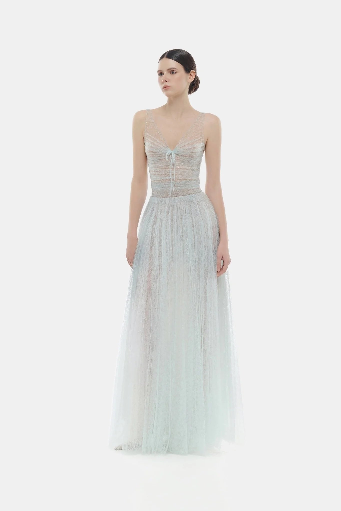 Montsand Blue Drapped Maxi Dress