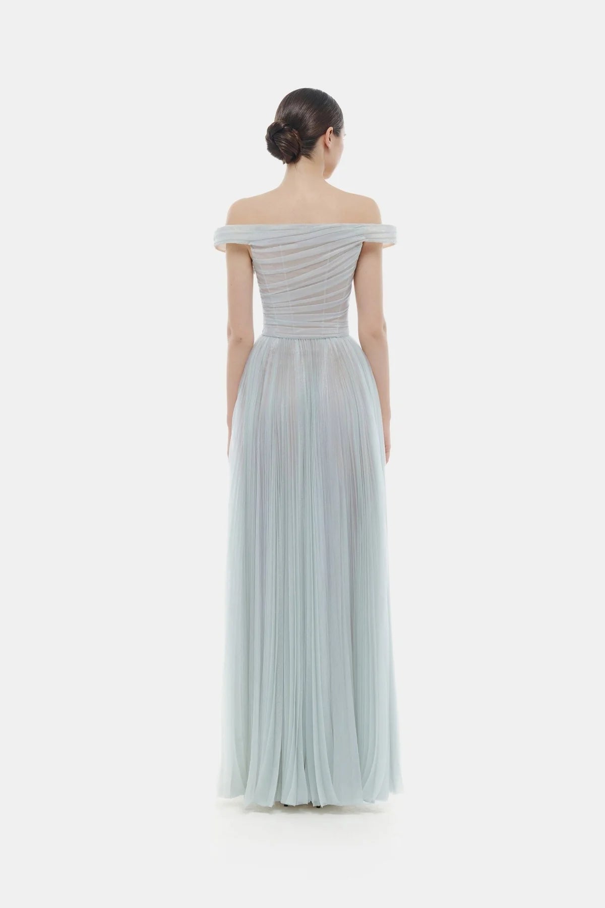 Montsand Blue Off-shoulder Maxi Dress