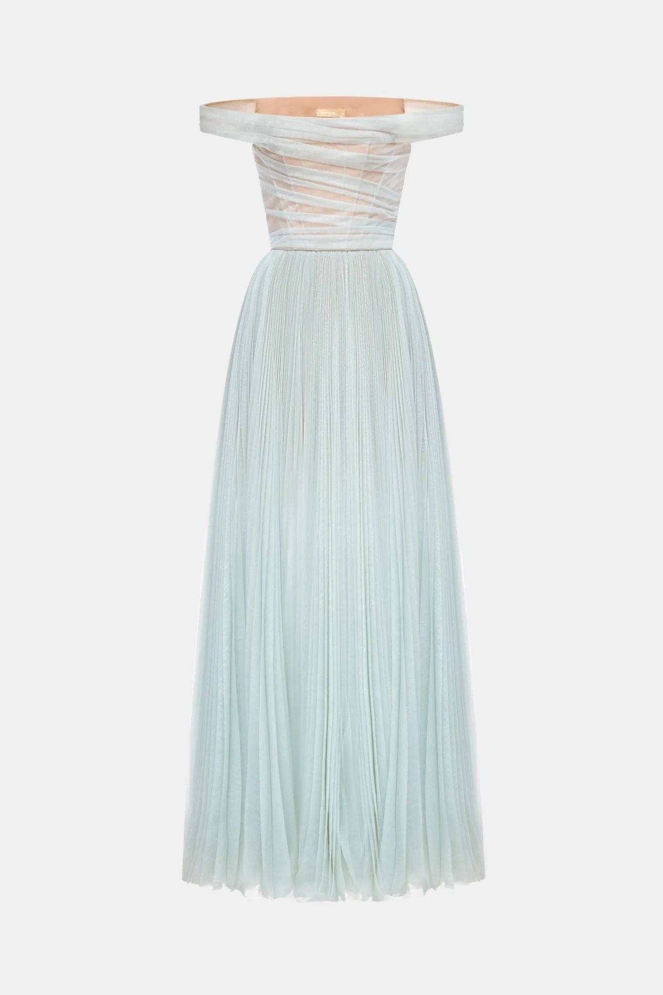 Montsand Blue Off-shoulder Maxi Dress