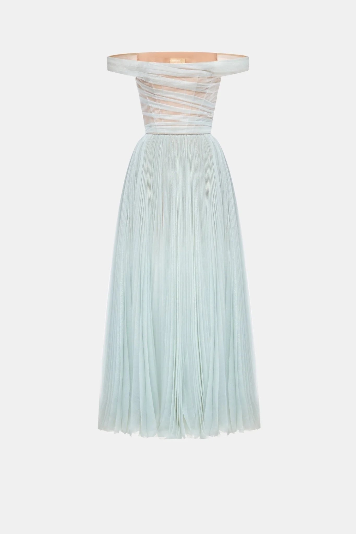 Montsand Blue Off-shoulder Midi Dress