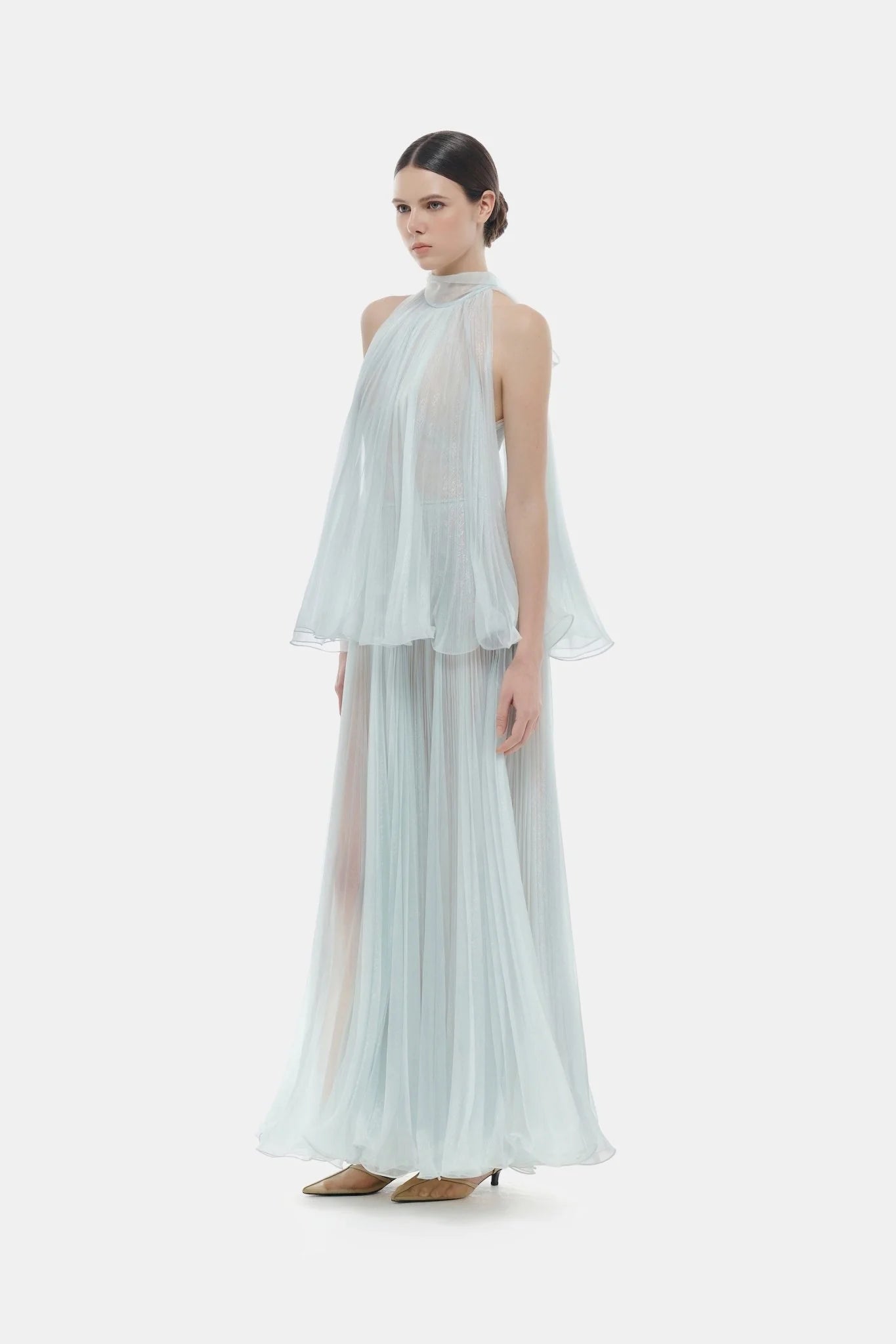 Montsand Blue Pleated Dress