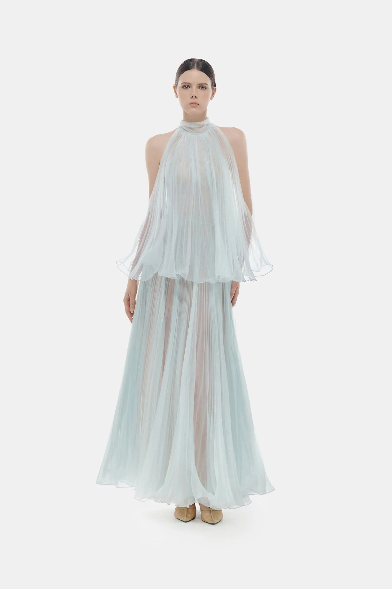 Montsand Blue Pleated Dress