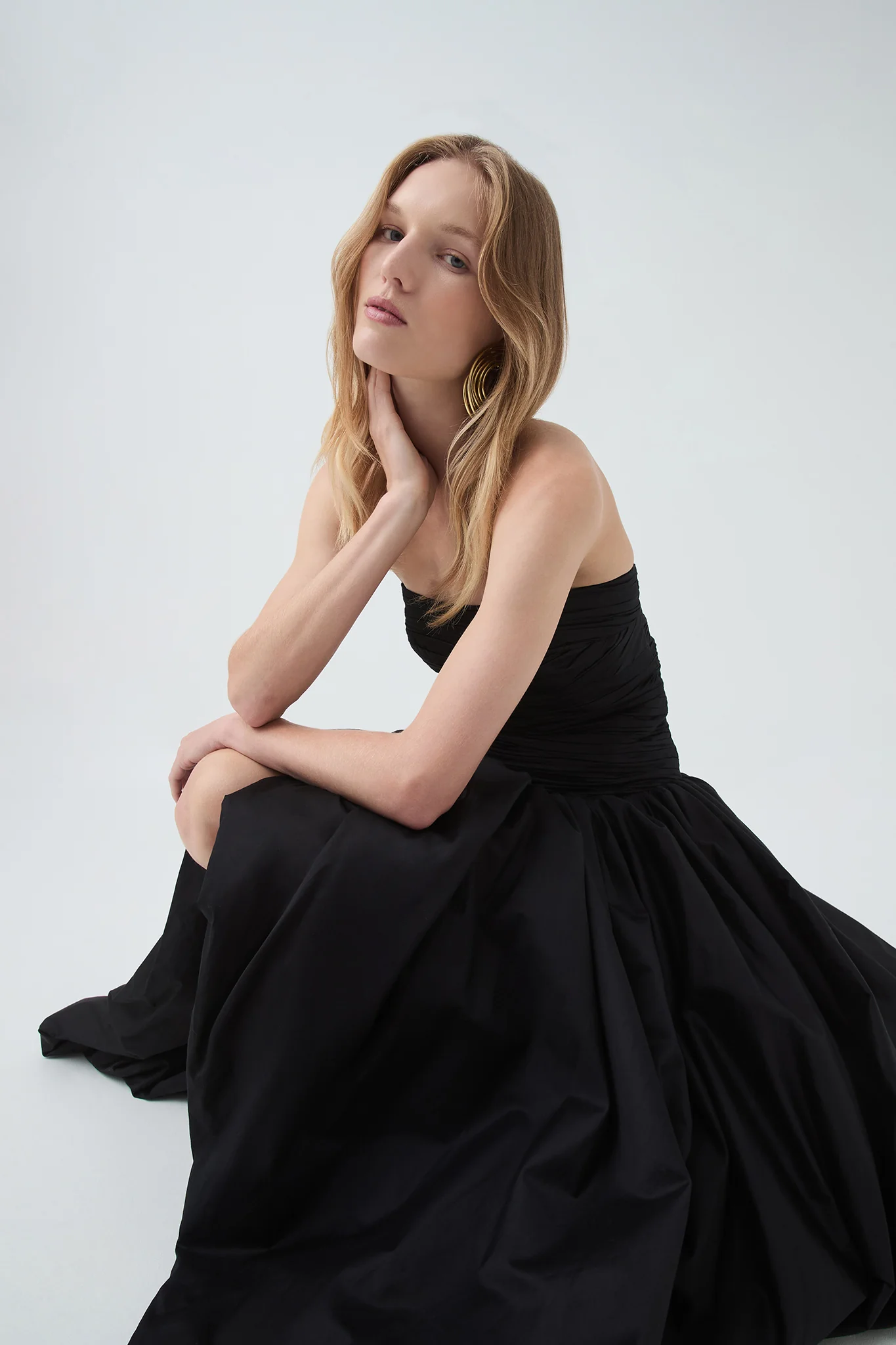 Aje Violette Bubble Hem Maxi Dress(Black)