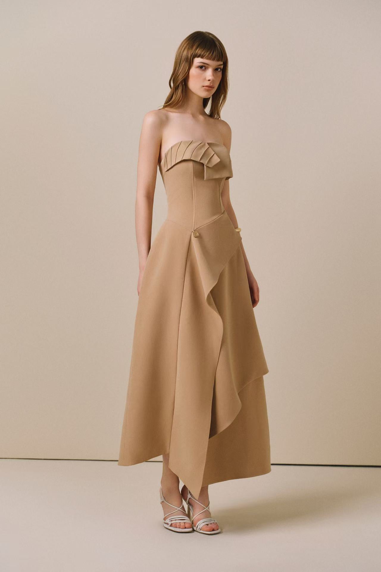 CICI NASIR Off-Shoulder Midi Dress