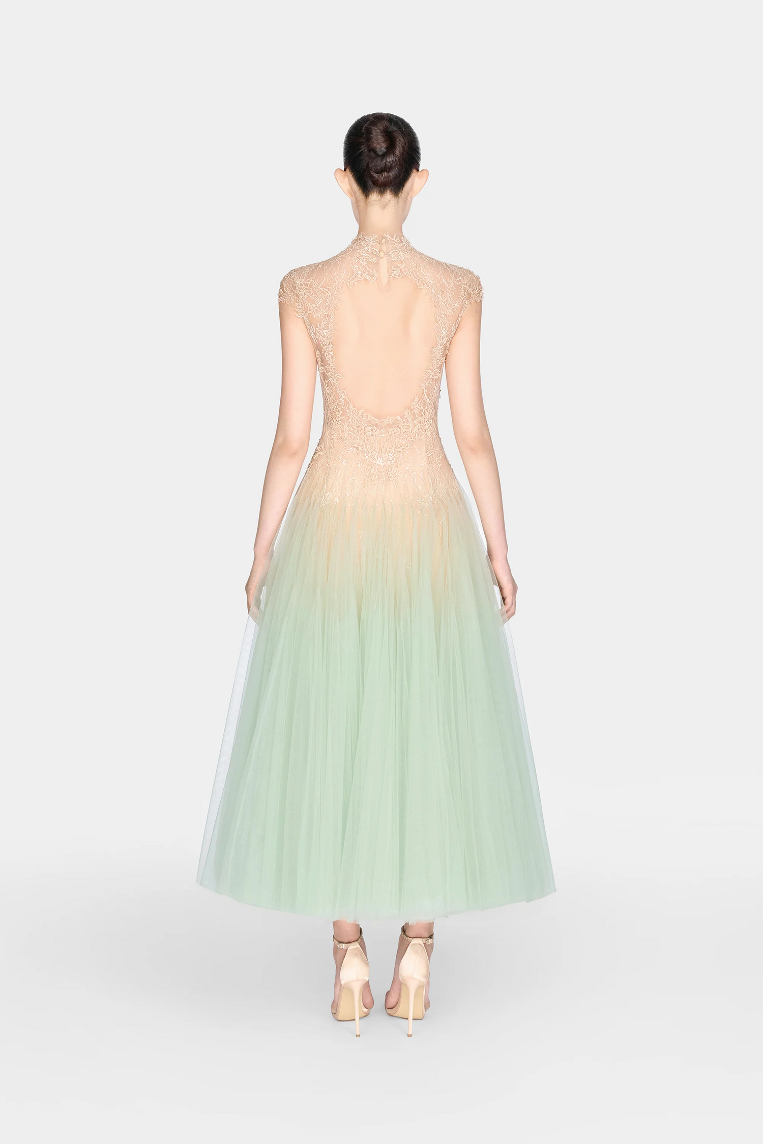 Montsand Mint Ombré Cut-Out Lace Dress