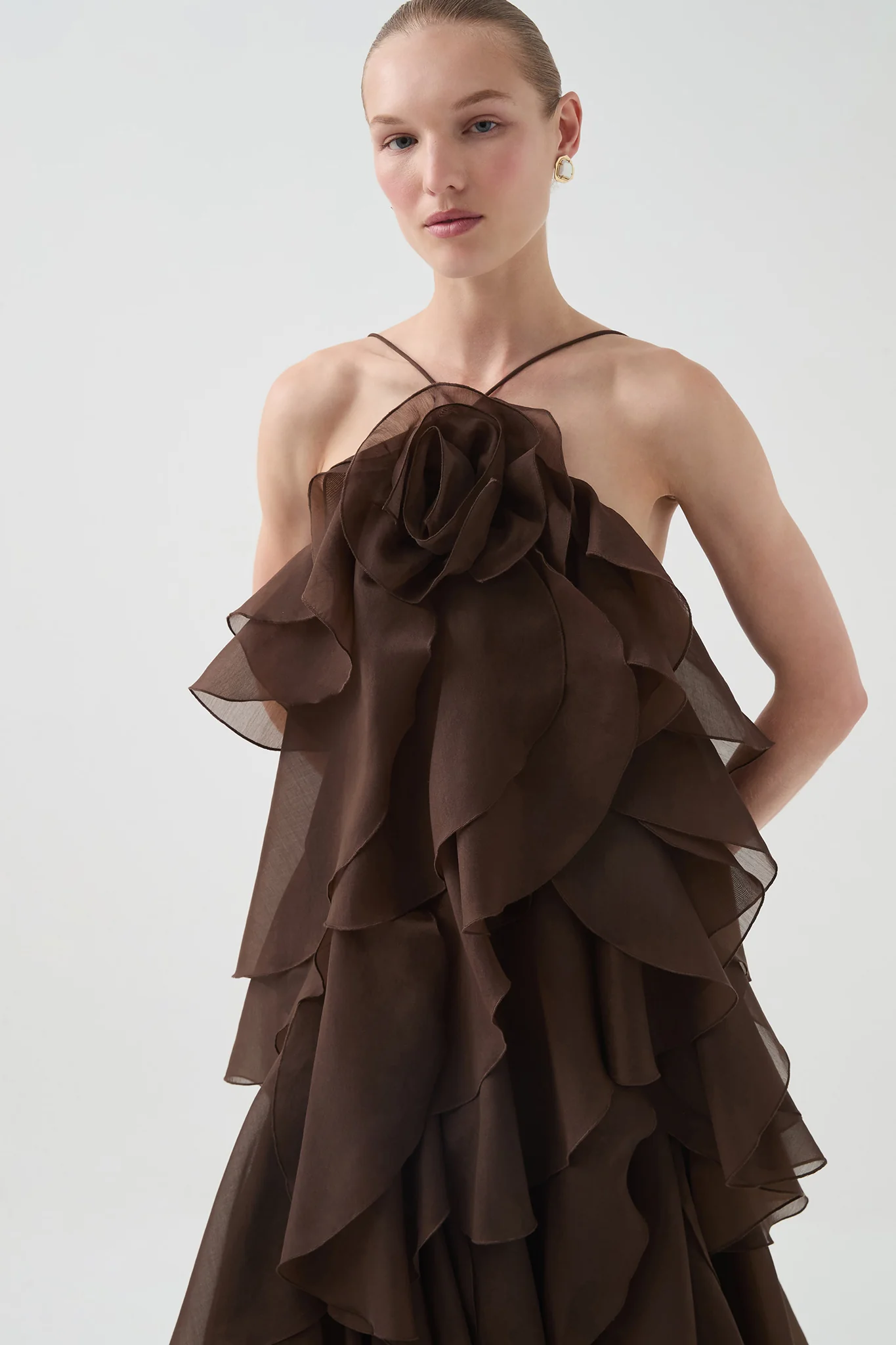 Aje Pandorea Layered Maxi Dress(Carob)