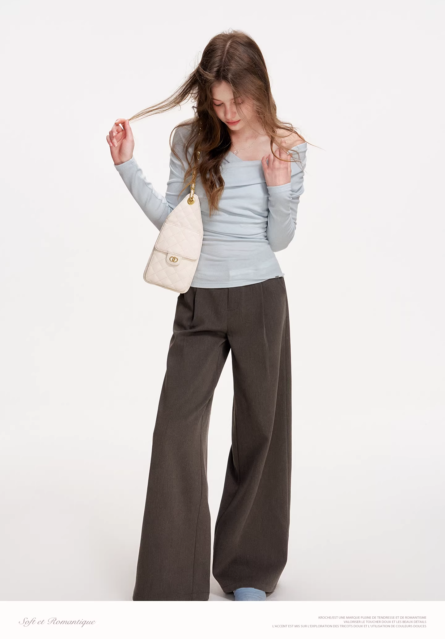 Kroche KE8047 Cross neck off shoulder top