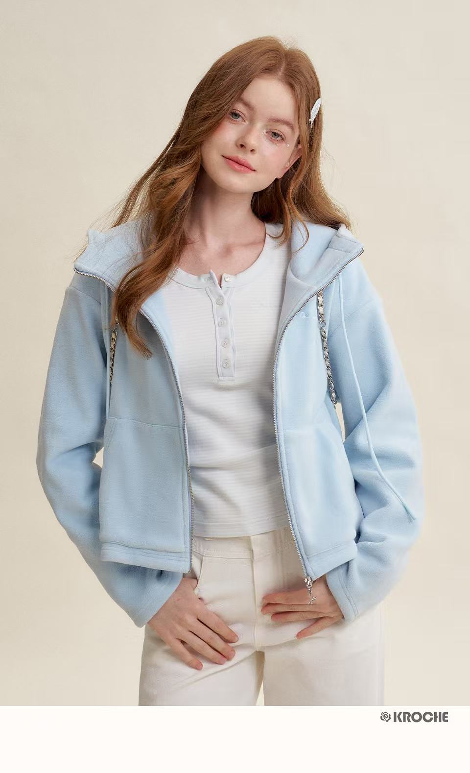 Kroche Polar fleece hooded jacket (2color)