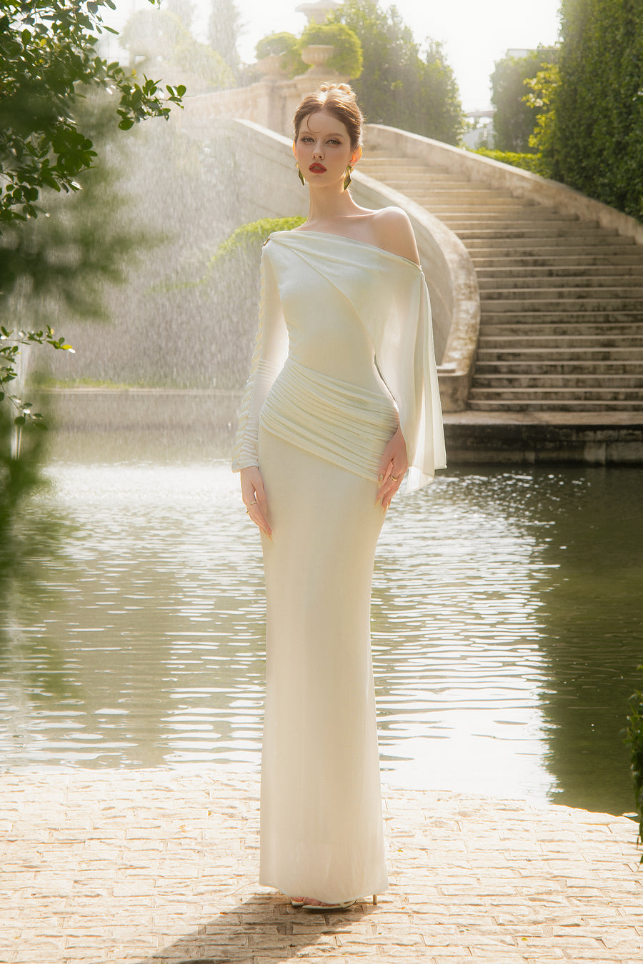 Calista ELORESS Draped One-shoulder Maxi Dress