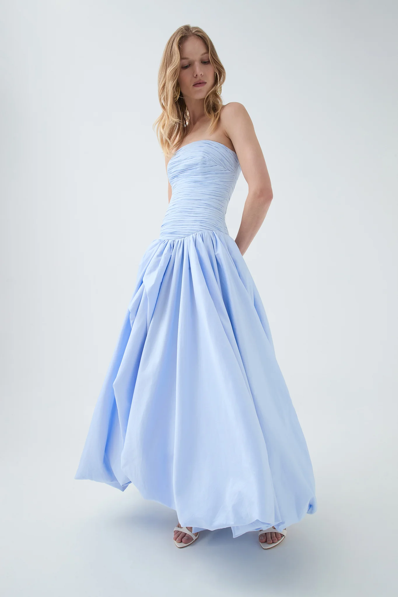 Aje Violette Bubble Hem Maxi Dress(Pearl blue)