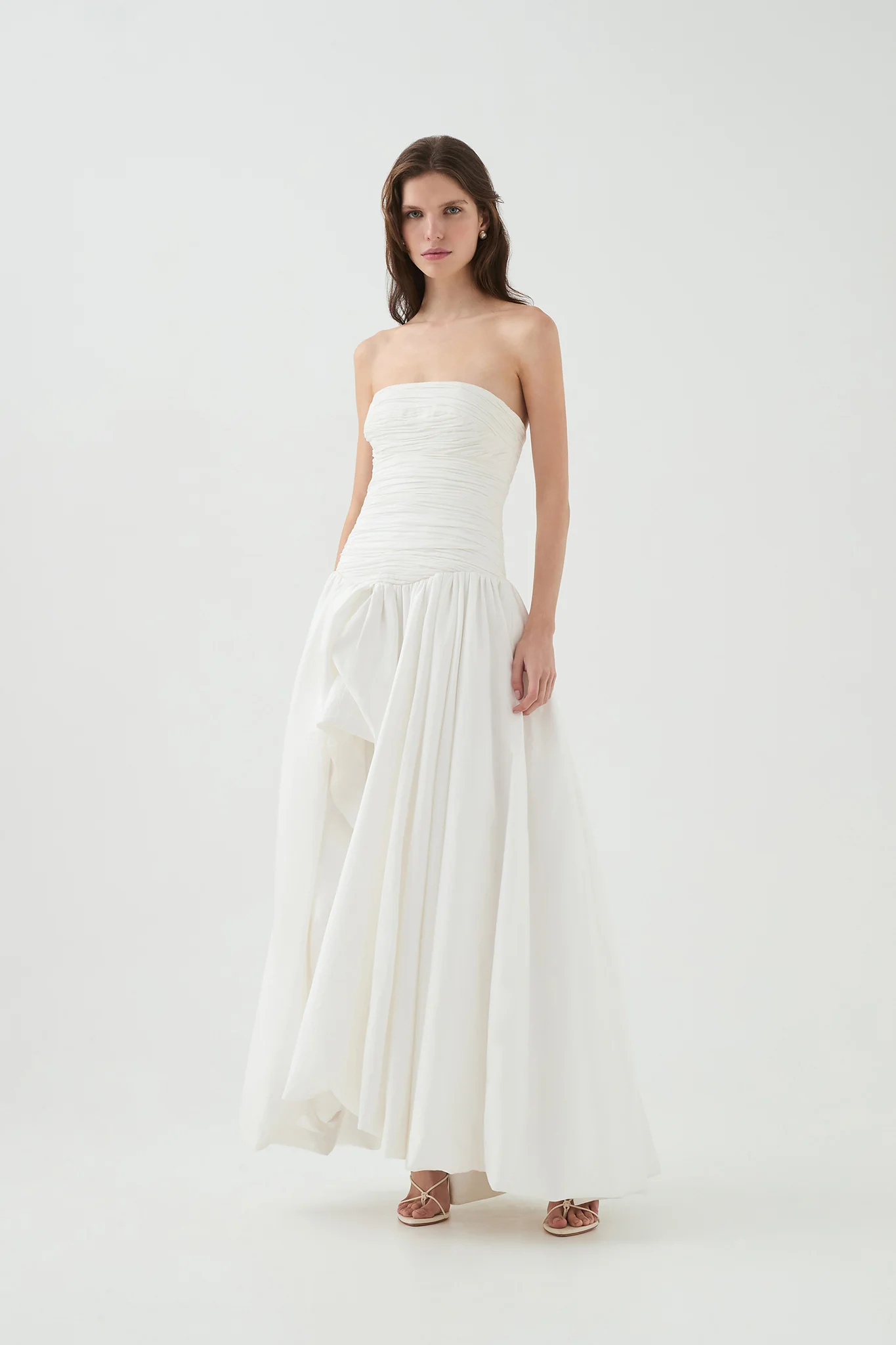 Aje Violette Bubble Hem Maxi Dress(white)