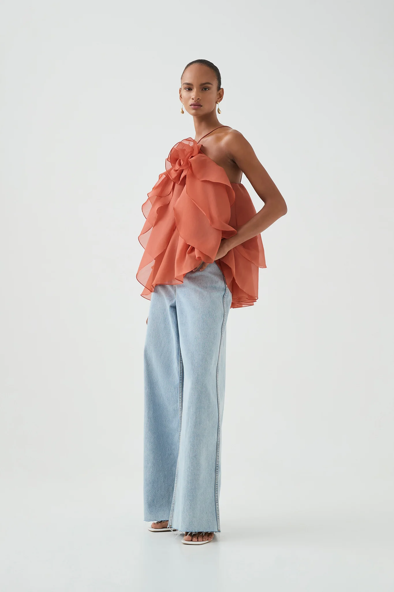 Aje Pandorea Layered Top (Coral clay)